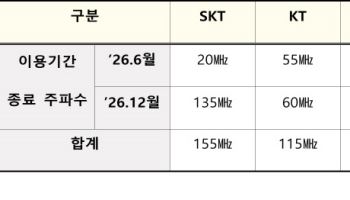 이용기간 끝나는 3G·4G 주파수 전량(370㎒) 재할당 결정