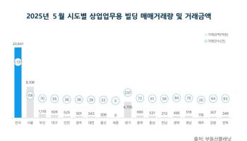 5월 상업·업무용 빌딩 거래 급감…금액 44% ‘뚝’