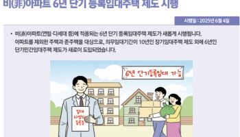 비아파트 6년 단기 등록임대주택도 허용