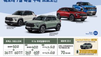 쉐보레, 7월 특별 프로모션…트랙스 크로스오버 50만원 할인