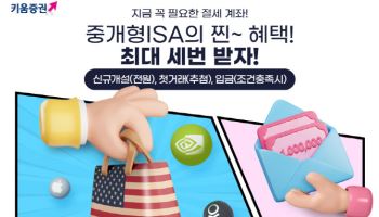 美 주식·상품권 지급…키움증권, 중개형ISA 첫 거래 고객 대상 이벤트