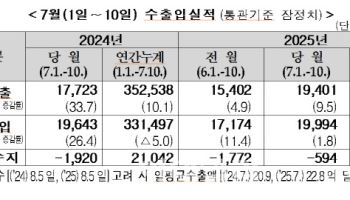 관세 여파에도 수출 선방…7월1~10일 9.5%↑(상보)