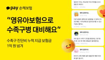 카카오페이손보, 영유아보험 수족구 진단비 1억 돌파
