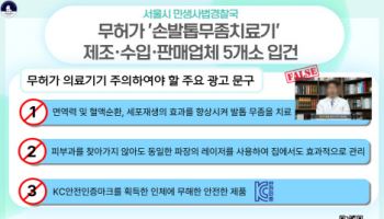 서울시, 무허가 레이저 손발톱무좀치료기 판매업체 5곳 적발