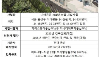 이태원 크라운호텔 개발 연내 착공 '순항'…브릿지론 만기연장 기대