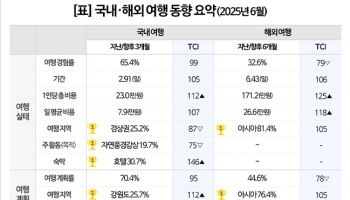 지난달 국내 여행 소폭 둔화…해외는 ‘아시아 근거리’ 선호 여전