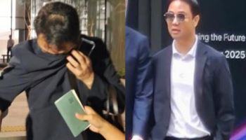 "잡범인가, 왜 도망"…얼굴 가리던 김건희 오빠, 선글라스 꼈다