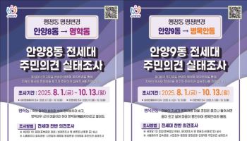 안양시, '안양8동→명학동' '안양9동→병목안동' 변경 추진