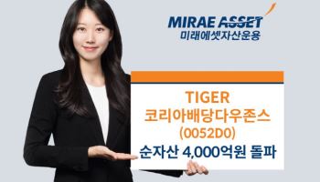 미래운용, ‘TIGER 코리아배당다우존스’ 순자산 4000억 돌파
