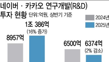 AI 격전 속 네이버, 상반기 연구개발비 첫 1조 돌파