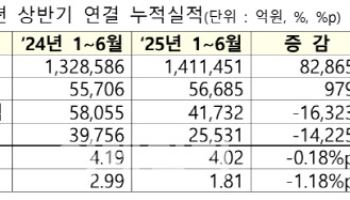 상반기 외형 성장에도 순익은 '뚝'…절반만 흑자(종합)