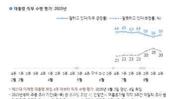李대통령 직무 긍정평가 59%…한미 정상회담 ‘국익 도움’ 58%[한국갤럽]