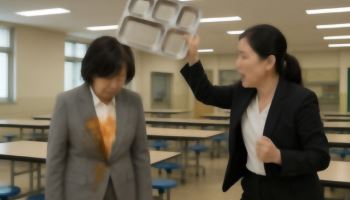 "지금 밥이 넘어가"...교장 머리에 식판 들이부은 학부모, 결국