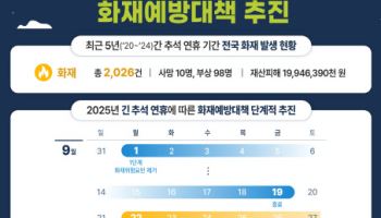소방청, 내달 12일까지 추석 대비 화재예방대책 추진