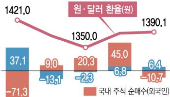 서학개미·기업 대미투자에…1400원 언저리서 버티는 환율