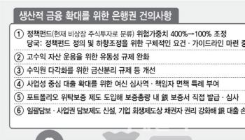 금융지주, 당국에 생산적금융 계획 제출…위험가중치·보증·담보제 개편 건의