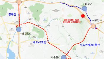 영동고속도로 마성터널 1~2차로 19일까지 통제