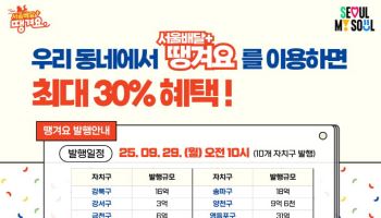 '서울배달+땡겨요' 배달전용상품권 110억원 15% 할인 판매