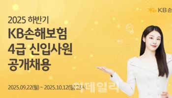 KB손해보험, 2025년 하반기 4급 신입사원 공개 채용