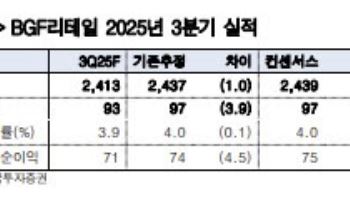 BGF리테일, 3분기 영업익 증가…내년엔 시장 재편 기대-한국