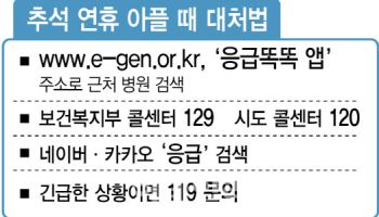 추석 연휴 문 여는 병·의원 찾기…‘응급똑똑’ 앱 활용