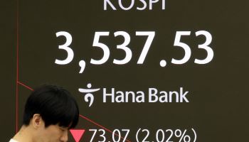 미중 갈등 재점화 우려에…코스피, 3550.08로 하락 출발