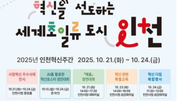 인천시, 21~24일 혁신주간 운영…혁신정책 등 전시·소개