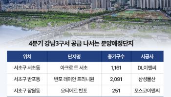 '아크로 드 서초' 등 4분기 강남3구 분양 물량 관심