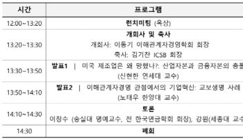 "미국 제조업은 왜 망했나" 이해관계자경영학회, 24일 정기 세미나