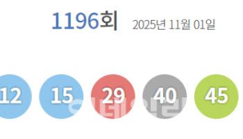 로또 1196회 당첨번호 ‘8·12·15·29·40·45’…보너스 ‘14’
