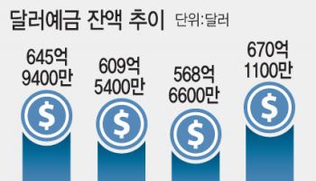 ‘원화 약세 더 간다’…달러예금 한달새 101억달러 급증