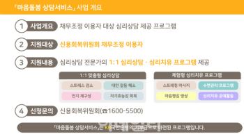 빚으로 지친 마음…신복위, 채무조정 이용자 대상 심리상담 제공