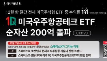 하나자산운용, '1Q 미국우주항공테크 ETF' 순자산 200억 돌파