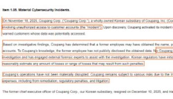 美SEC에 첫 보고…쿠팡 “보안사고로 재정적 손실 등 우려”