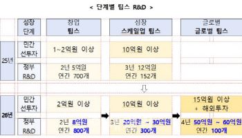 내년 팁스 사업물량 700→800개 확대…글로벌팁스 신설