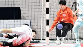 '이창우 철벽방어' SK호크스, 올해 마지막 경기서 하남시청 제압