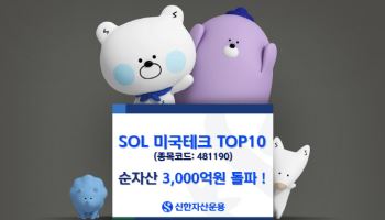 'SOL 미국테크 TOP10' 순자산 3000억원 돌파…팔란티어 신규 편입
