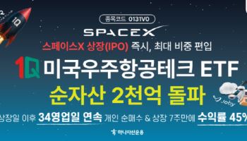하나자산운용 '1Q 미국우주항공테크', 순자산 2000억 돌파