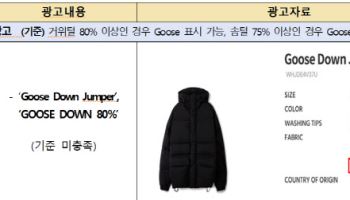 구스다운 100%라더니 함량 미달…의류업체 17곳 적발
