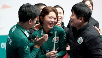 '김가영 팀리그 女단식 9연패 탈출' 하나카드, 83.3% 확률 따냈다