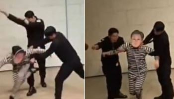'李대통령 가면' 씌워 몽둥이 찜질…교회 연극 논란 (영상)
