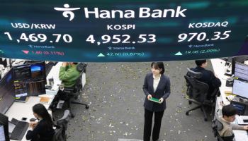 '5000선 터치' 코스피, 뒷심 부족에 4950선 마감