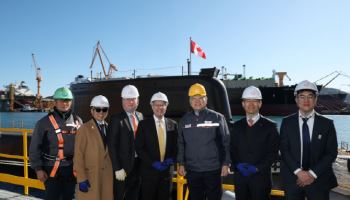 캐나다 온타리오 장관 한화오션 방문…60조 잠수함 수주 총력전