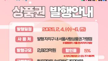 서울시, 설 명절 맞이 '서울사랑상품권' 3073억원 발행