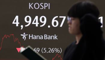 코스피, '워시 쇼크'에 4거래일 만에 종가 5000선 반납…5% 급락