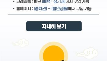 코레일, 설 역귀성 열차 특별상품 판매…최대 50% 할인