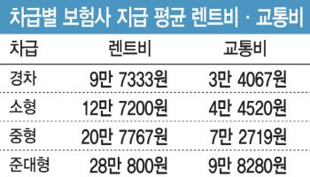 자동차보험 55% 교통비 선택하는데…돈은 렌트비 35%만 지급