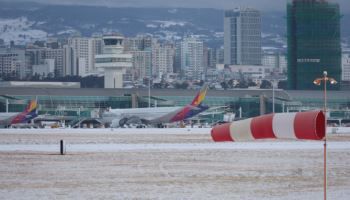 제주 폭설에 항공편 170여편 결항… 임시편 투입해 승객 수송 총력