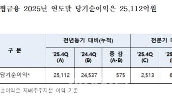 농협금융, 지난해 '역대 최대' 순익 2조5112억원…전년比 2.34%↑