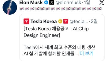 일론 머스크, 태극기 펄럭이며 "韓 반도체 인재 환영"